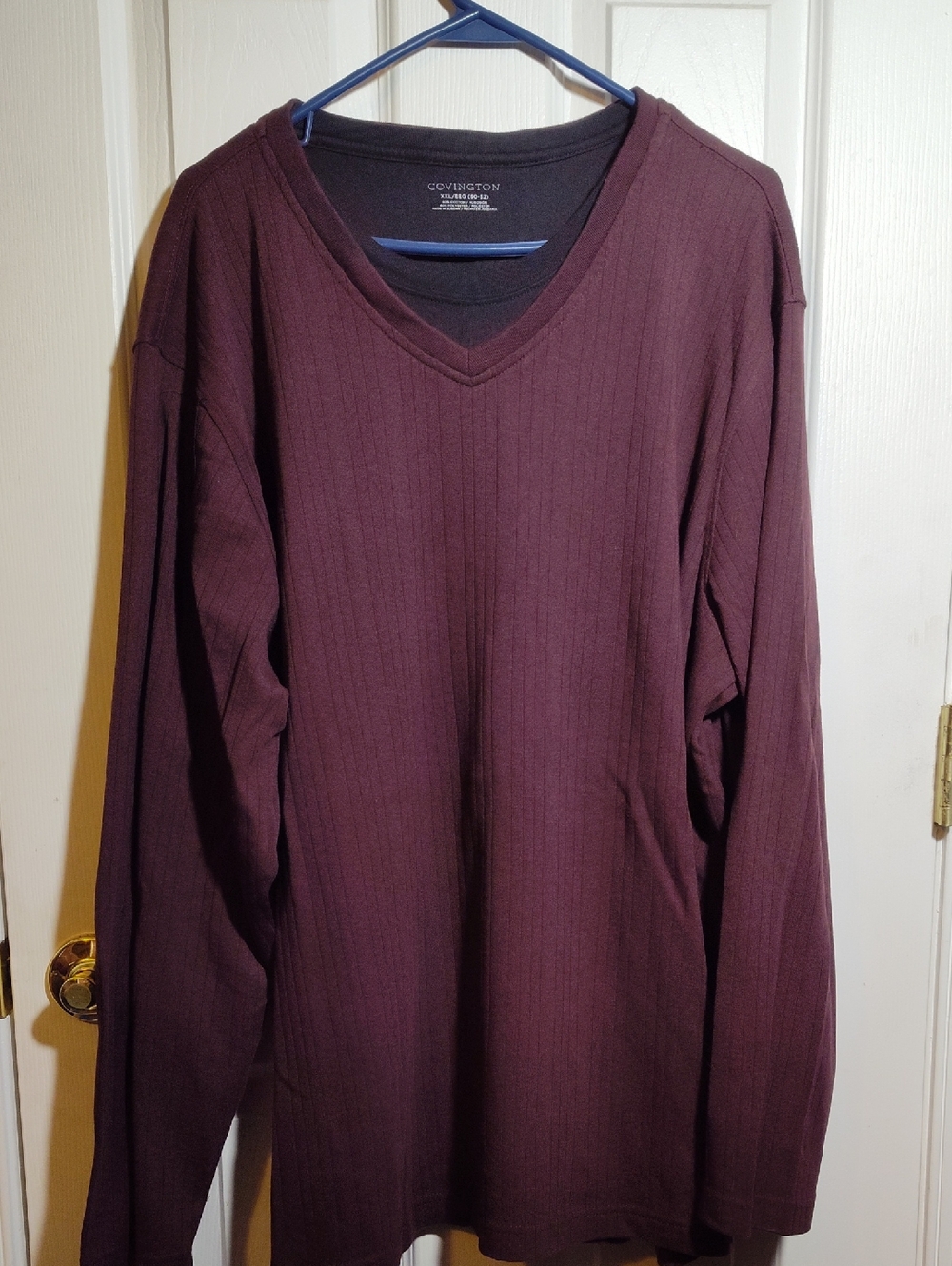 Covington Men's V-Neck Sweater in Deep Burgundy Size XXL
